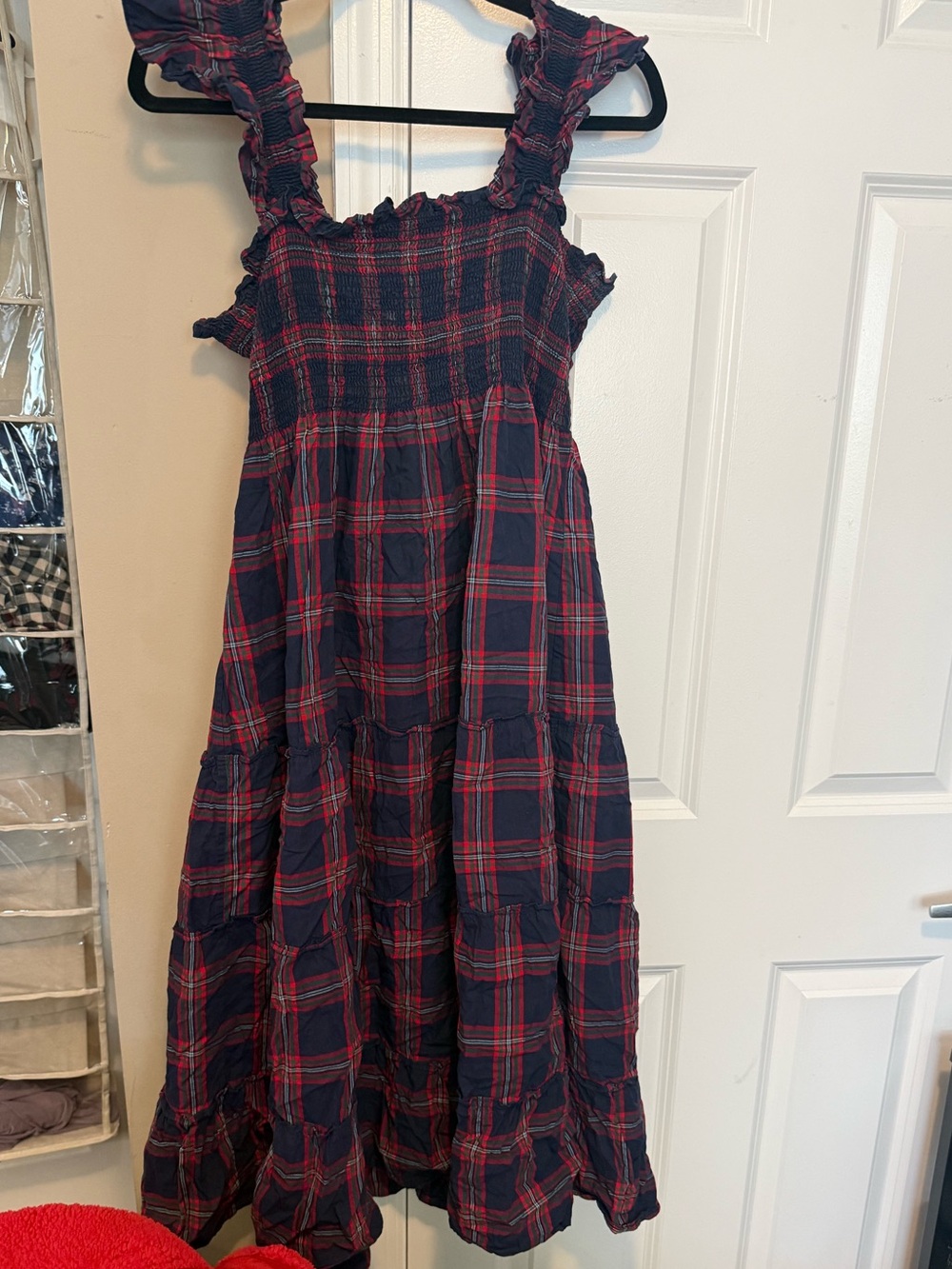 Hill House Ellie Nap Dress Navy and Red Tartan Plaid